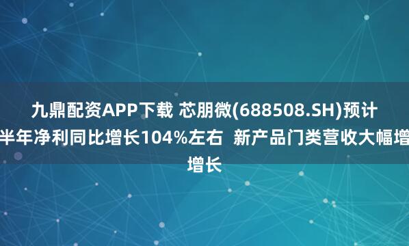 九鼎配资APP下载 芯朋微(688508.SH)预计上半年净利同比增长104%左右  新产品门类营收大幅增长