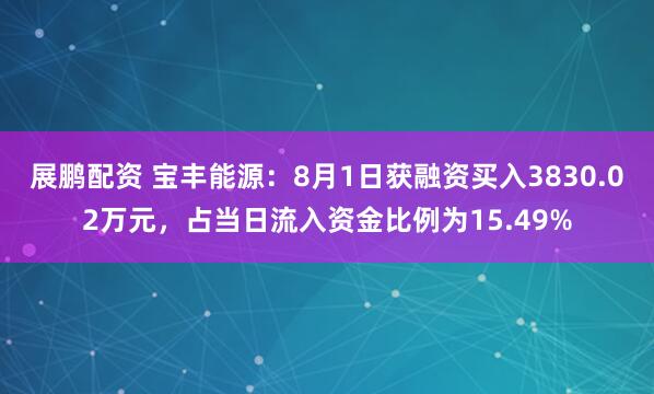 展鹏配资 宝丰能源：8月1日获融资买入3830.02万元，占当日流入资金比例为15.49%